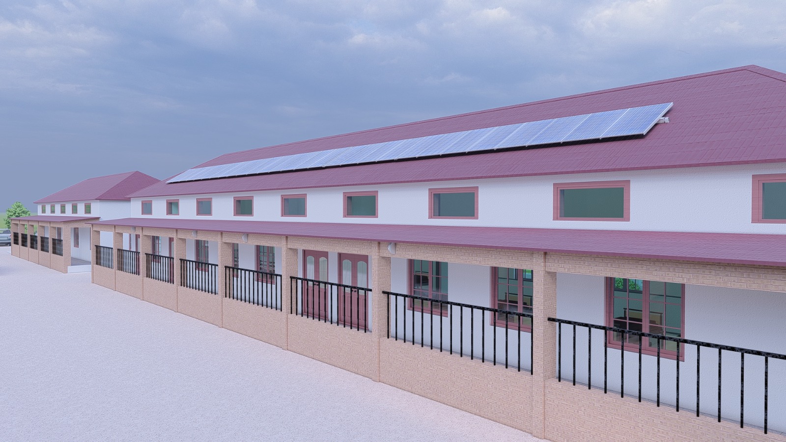 Front exterior rendering of the proposed medical center